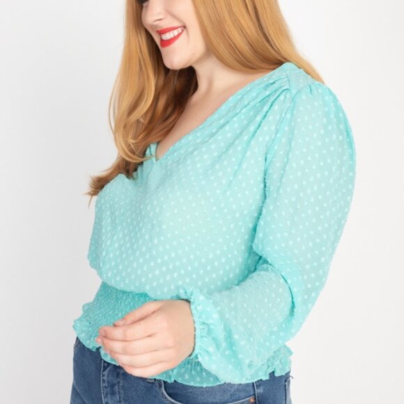 Waist Smoking V Neck Blouse - Picture 3 of 5